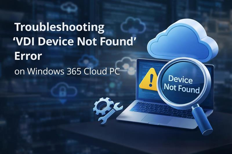 W365 VDI Device Not Found